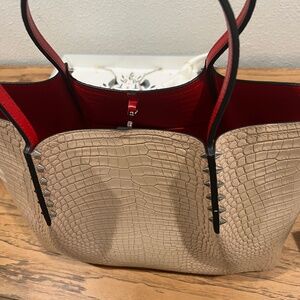 Christian Louboutin cabarock bag croc embossed